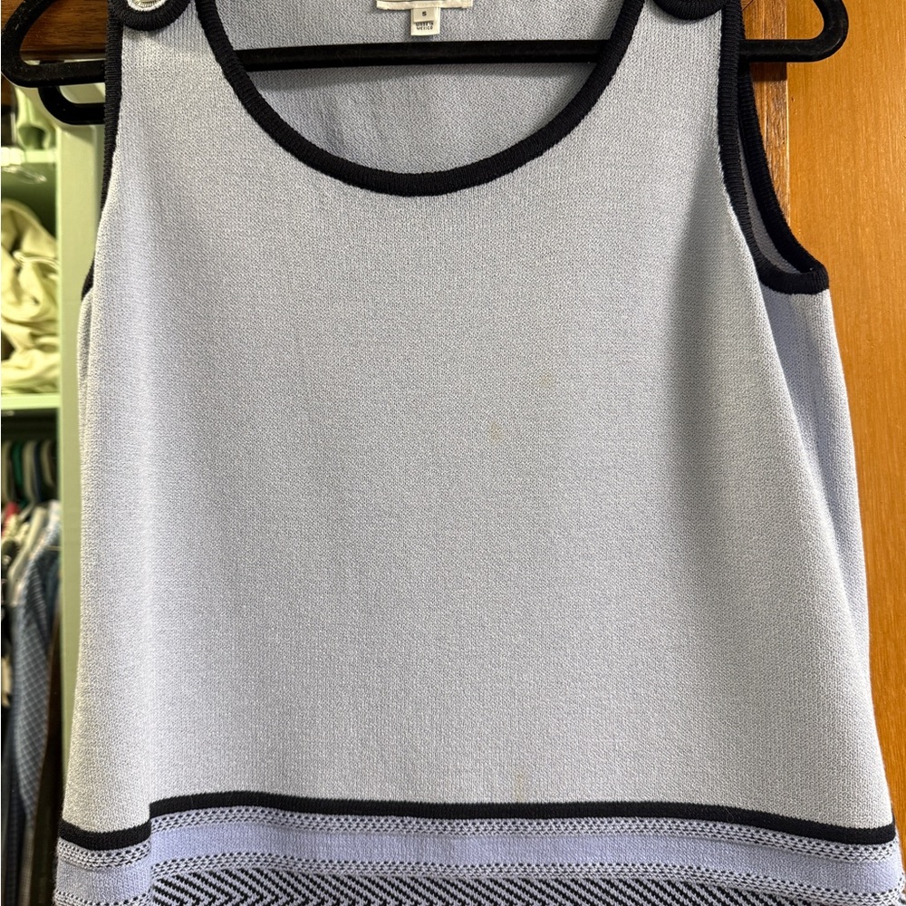 St. John Women's Tank Top - Light Gray with Black Trim